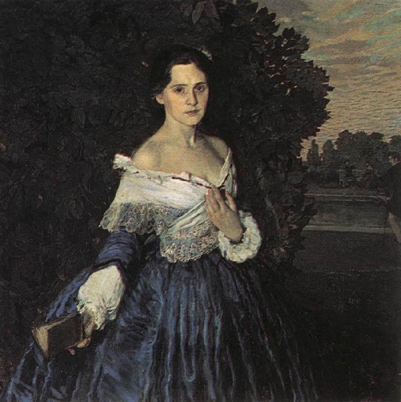 Konstantin Somov Lady in Blue Sweden oil painting art